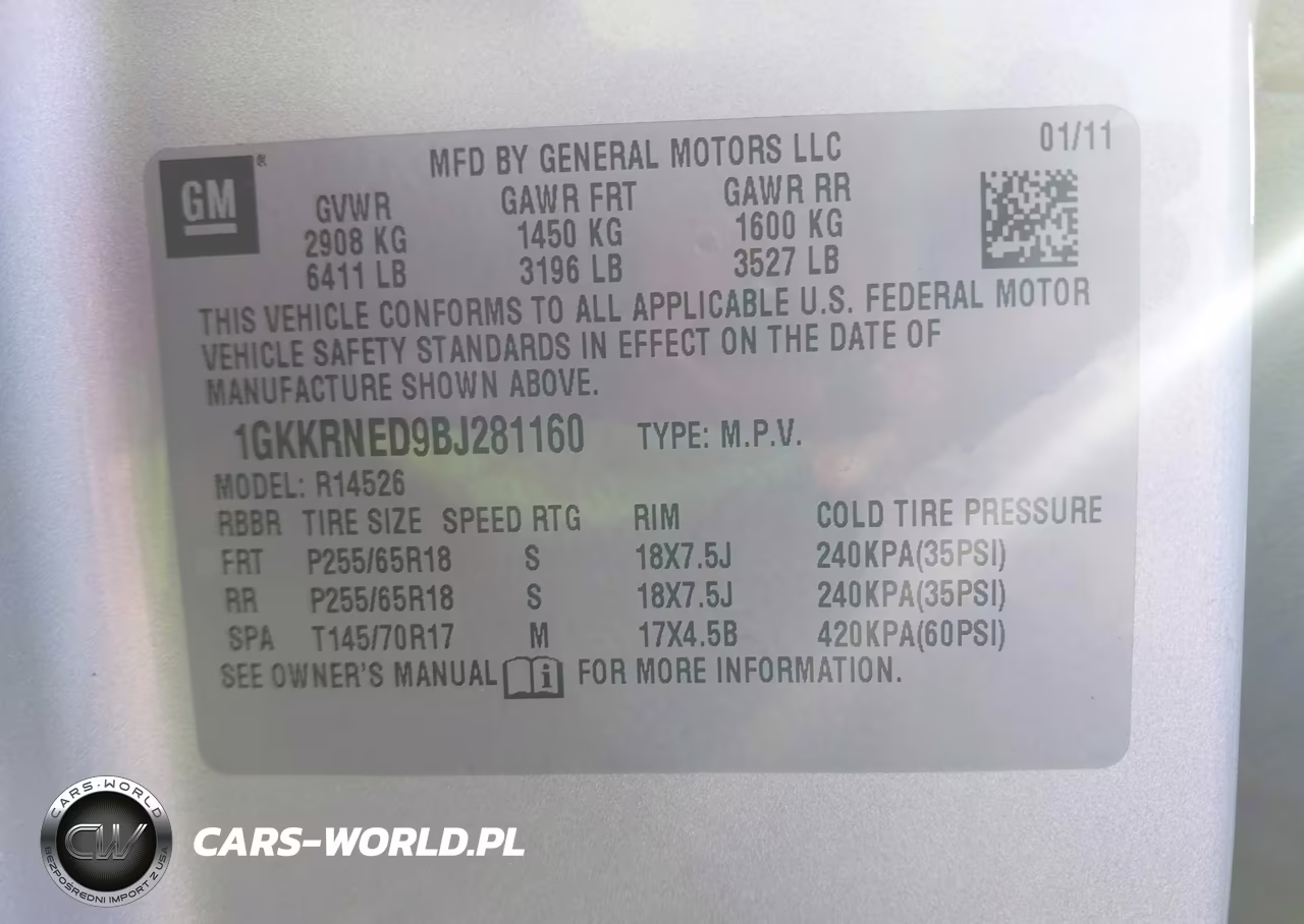 2011 GMC Acadia Sl VIN:1GKKRNED9BJ281160 - 9