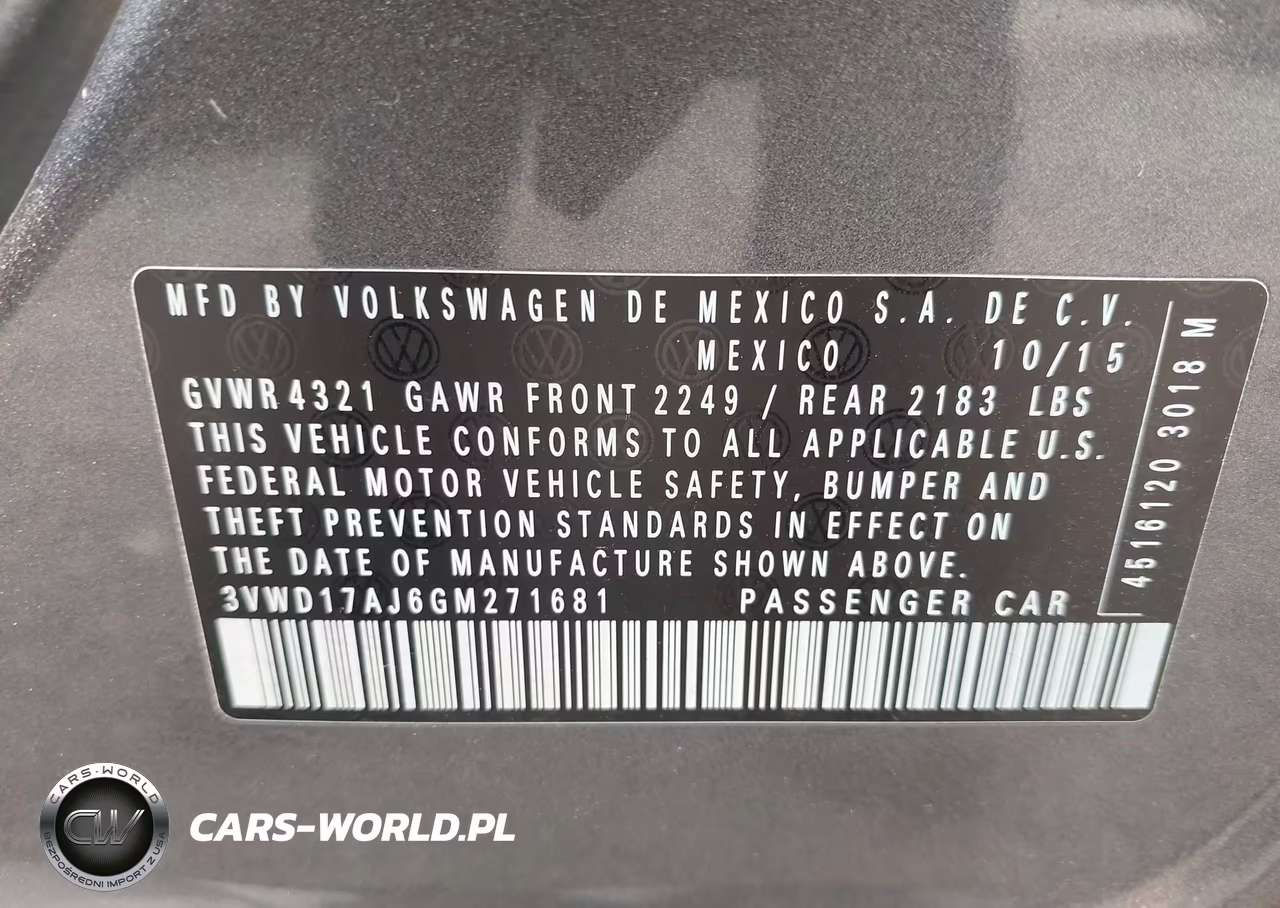 2016 Volkswagen Jetta 1.8T Sport VIN:3VWD17AJ6GM271681 - 9