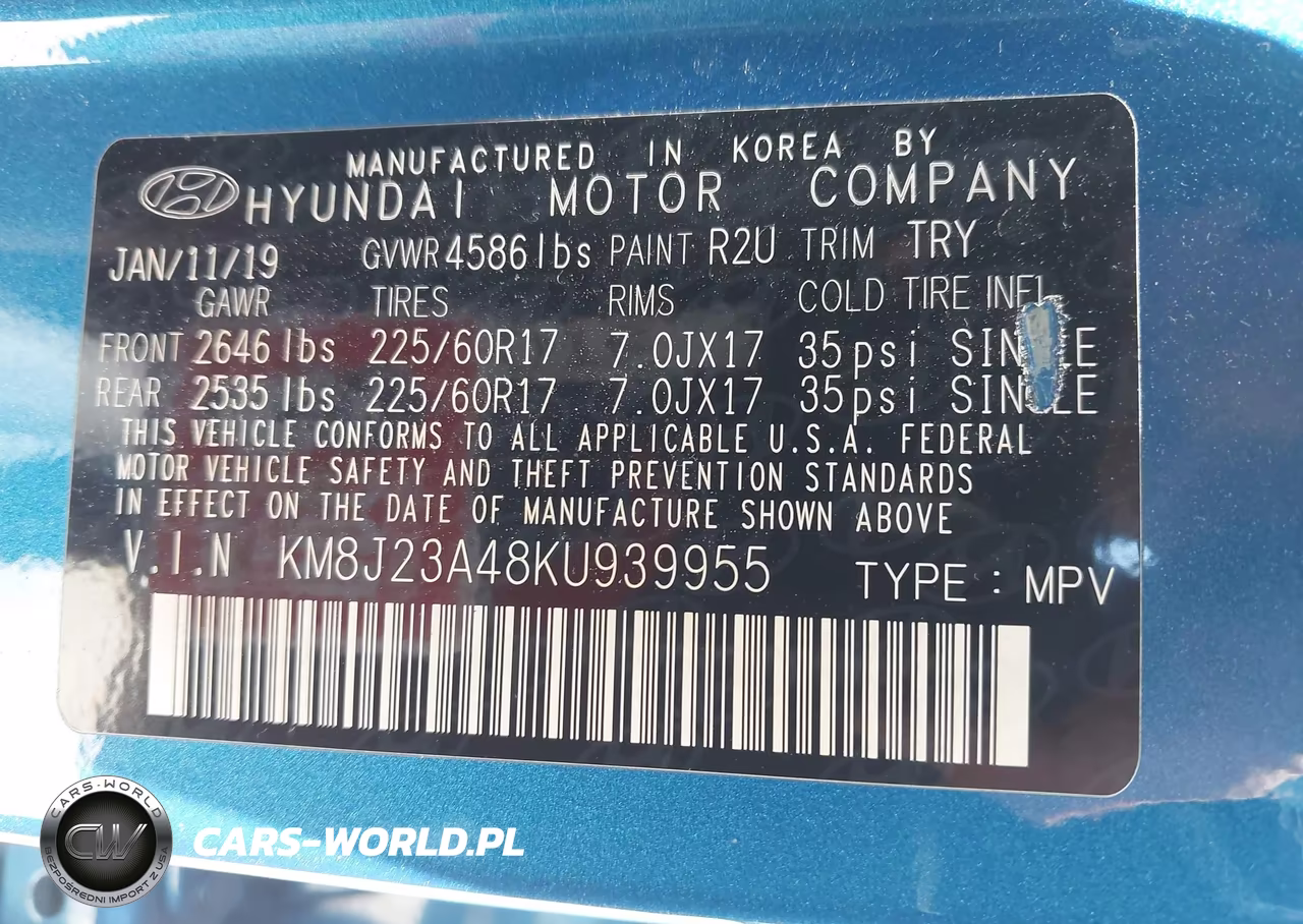 2019 Hyundai Tucson Se VIN:KM8J23A48KU939955 - 9