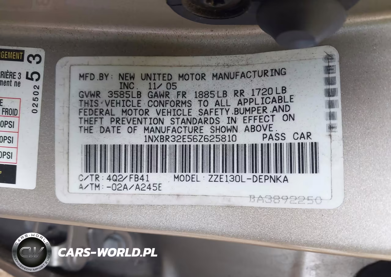 2006 Toyota Corolla Le VIN:1NXBR32E56Z625810 - 9