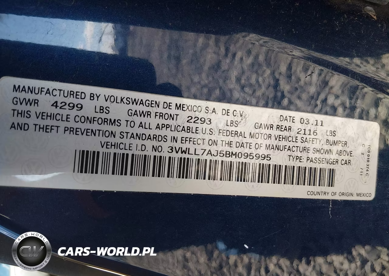 2011 Volkswagen Jetta 2.0L Tdi VIN:3VWLL7AJ5BM095995 - 9