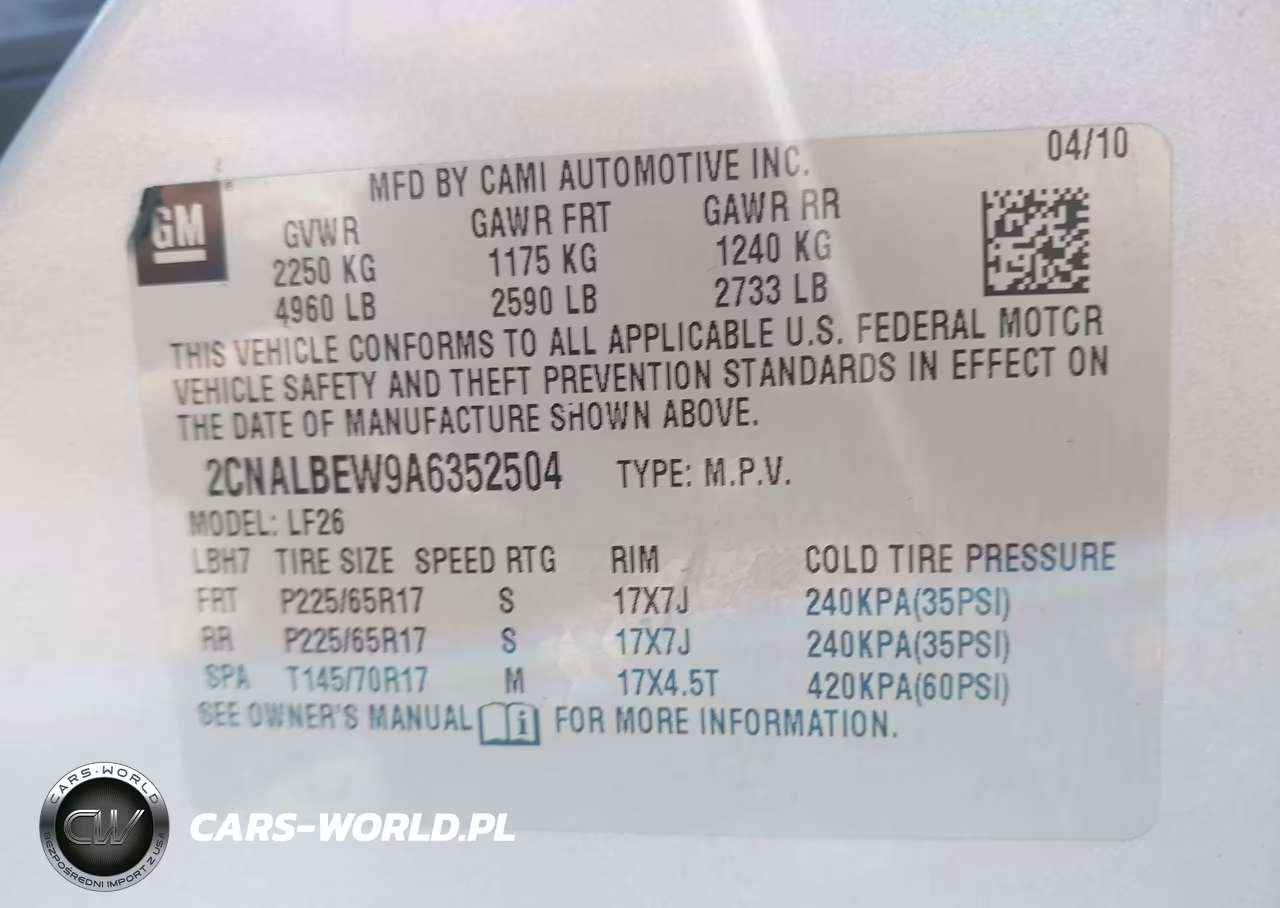 2010 Chevrolet Equinox Ls VIN:2CNALBEW9A6352504 - 9