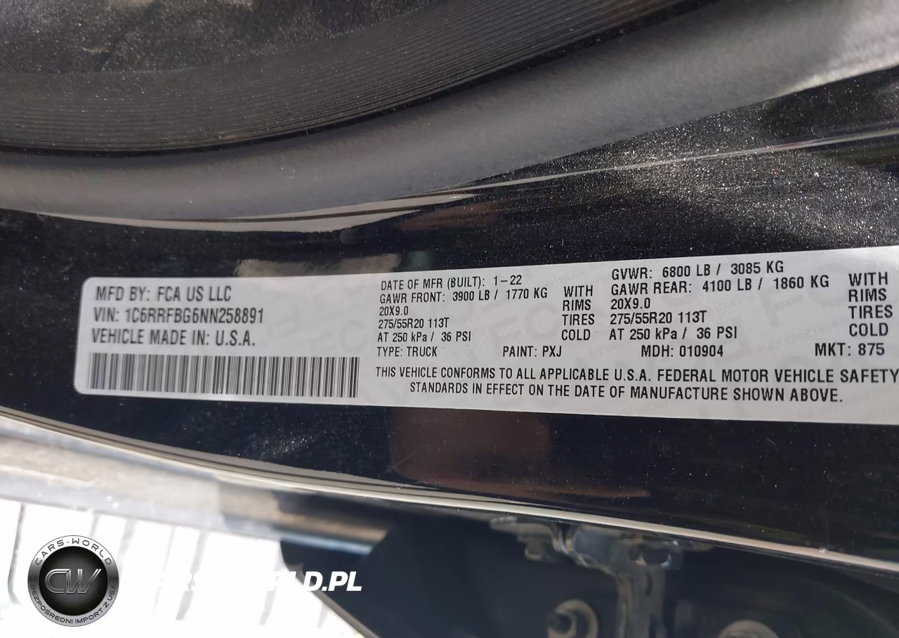 2022 Ram 1500 Lone Star 4X4 6'4 Box VIN:1C6RRFBG6NN258891 - 9