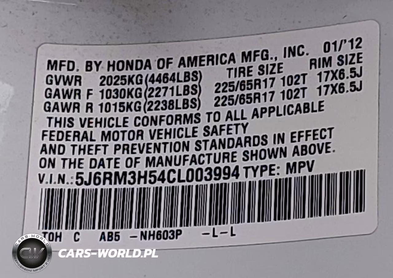 2012 Honda Cr-V Ex VIN:5J6RM3H54CL003994 - 9