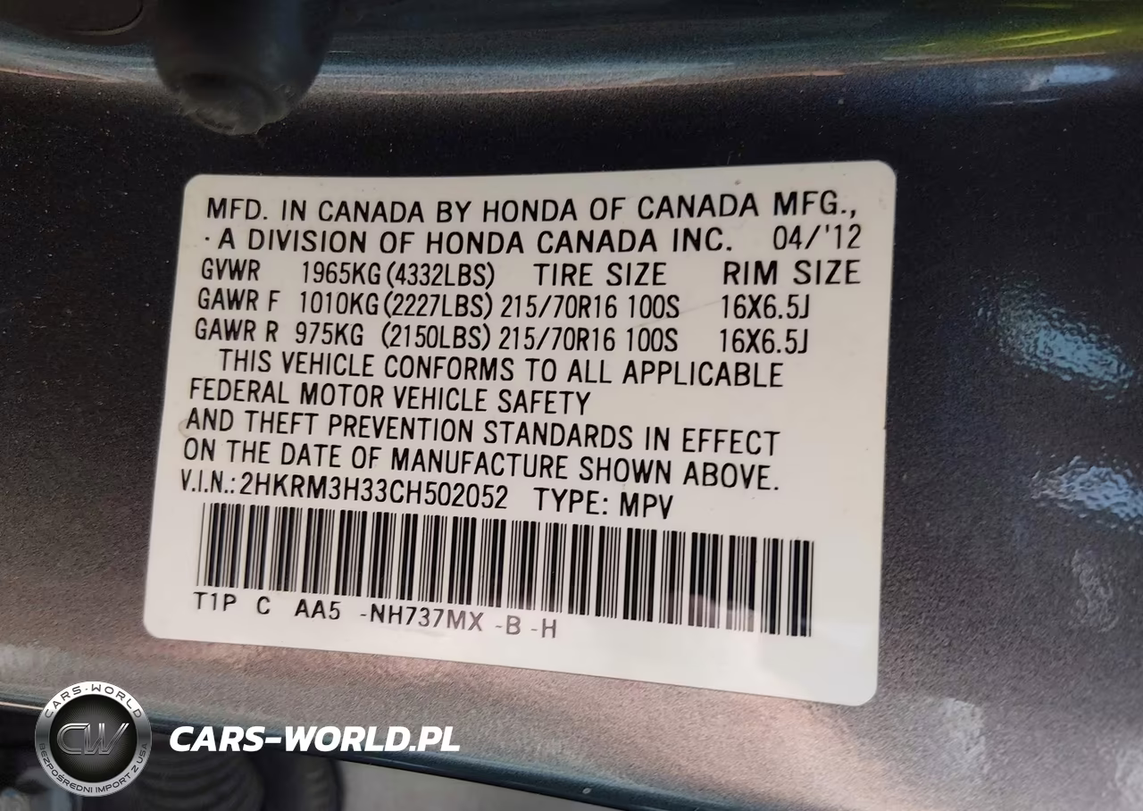 2012 Honda Cr-V Lx VIN:2HKRM3H33CH502052 - 9
