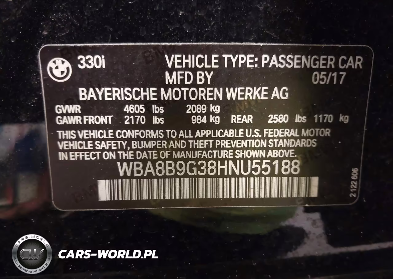 2017 BMW 3 Series 330I VIN:WBA8B9G38HNU55188 - 9