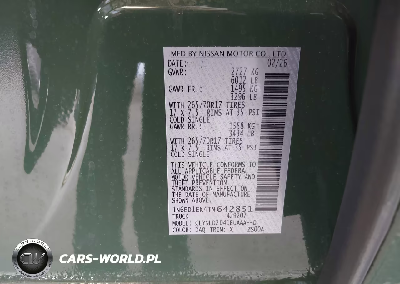 2026 Nissan Frontier Pro-4X 4X4 VIN:1N6ED1EK4TN642851 - 9