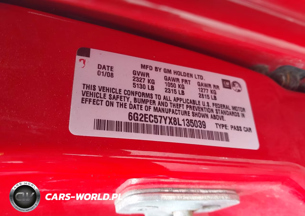 2008 Pontiac G8 Gt VIN:6G2EC57YX8L135039 - 9