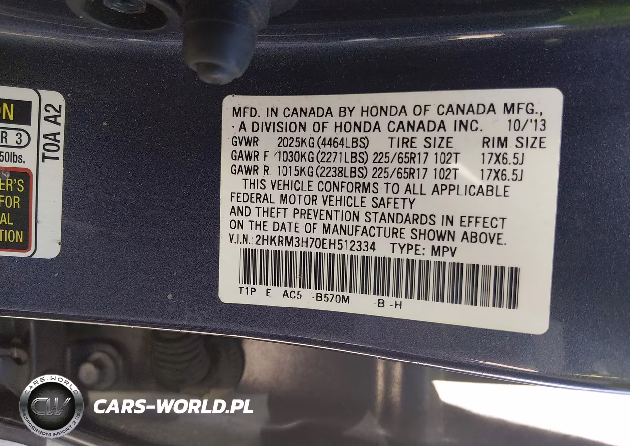 2014 Honda Cr-V Ex-L VIN:2HKRM3H70EH512334 - 9