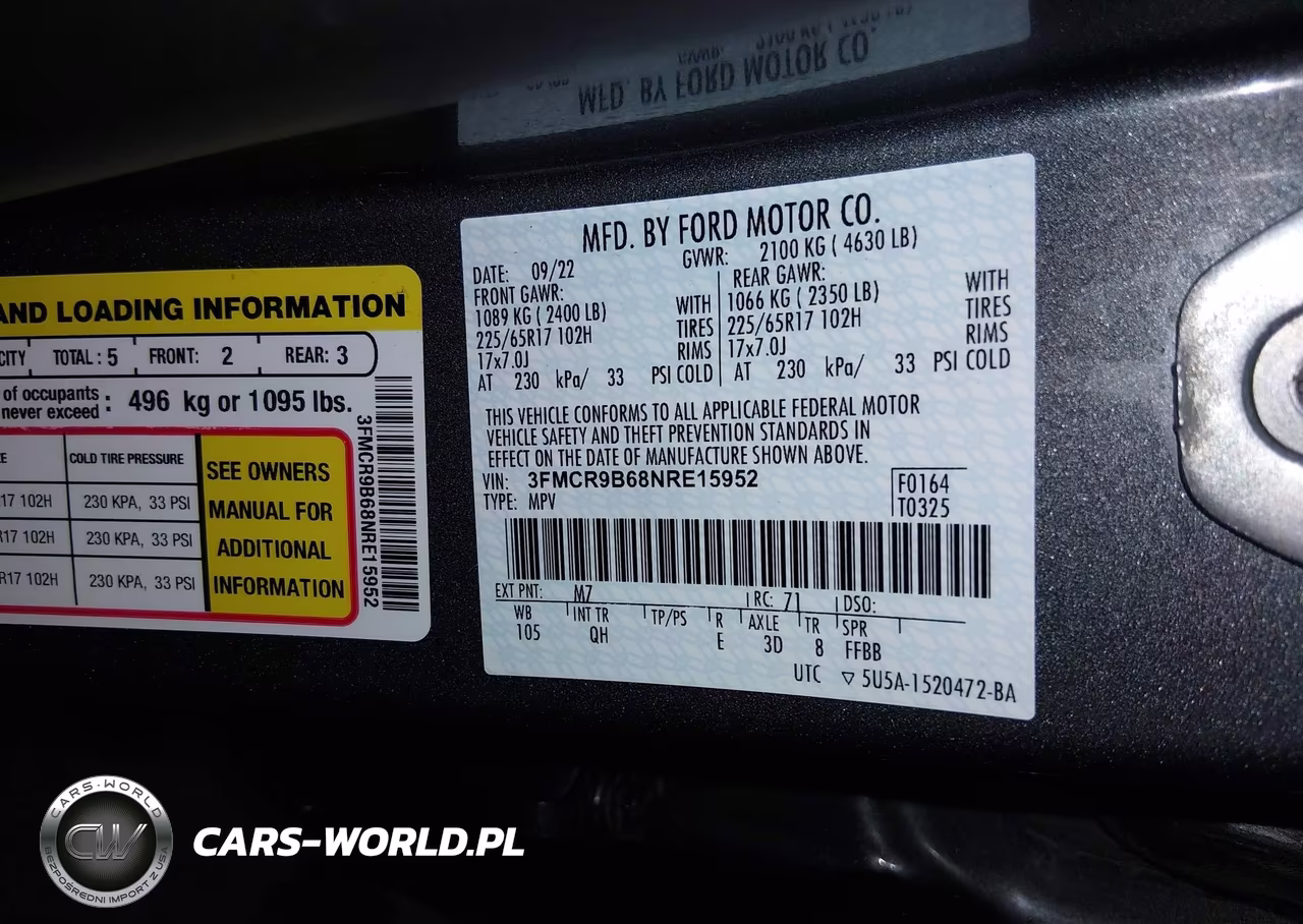 2022 Ford Bronco Sport Big Bend VIN:3FMCR9B68NRE15952 - 9