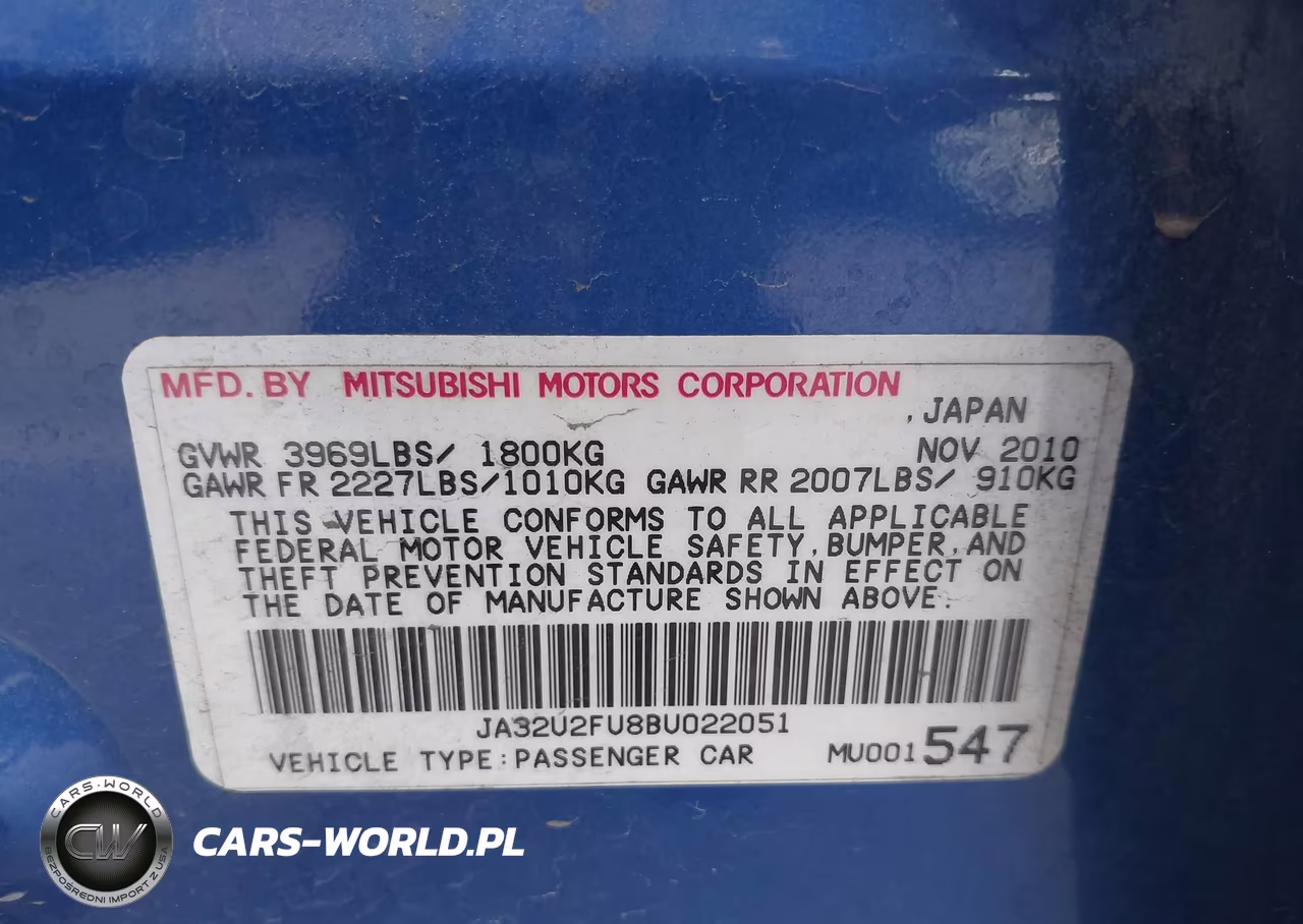 2011 Mitsubishi Lancer Es VIN:JA32U2FU8BU022051 - 9