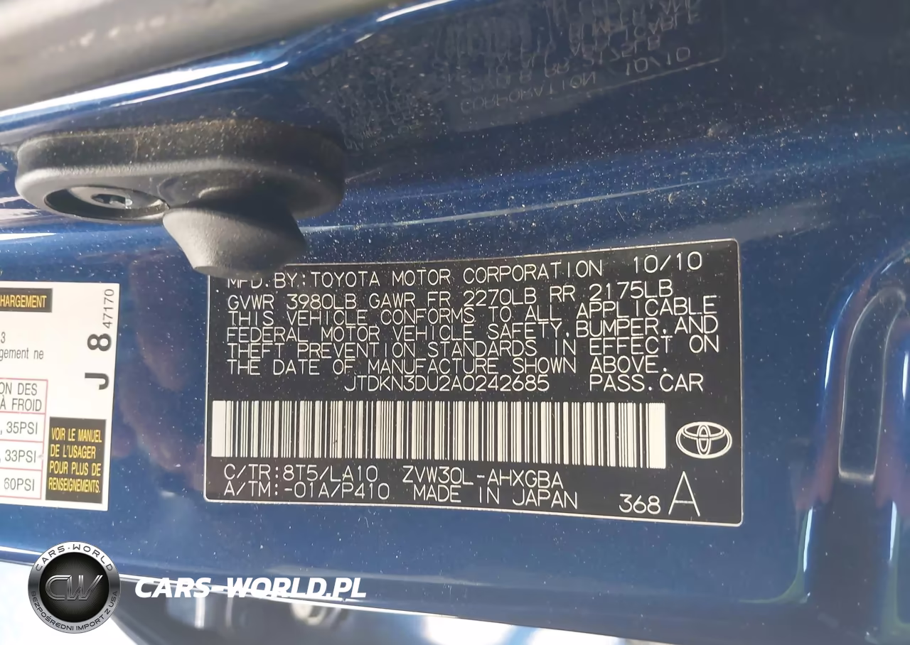 2010 Toyota Prius Iv VIN:JTDKN3DU2A0242685 - 9