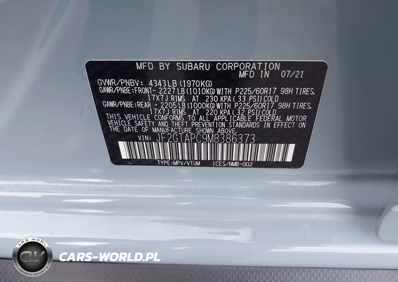2021 Subaru Crosstrek Premium VIN:JF2GTAPC9M8386373 - 9