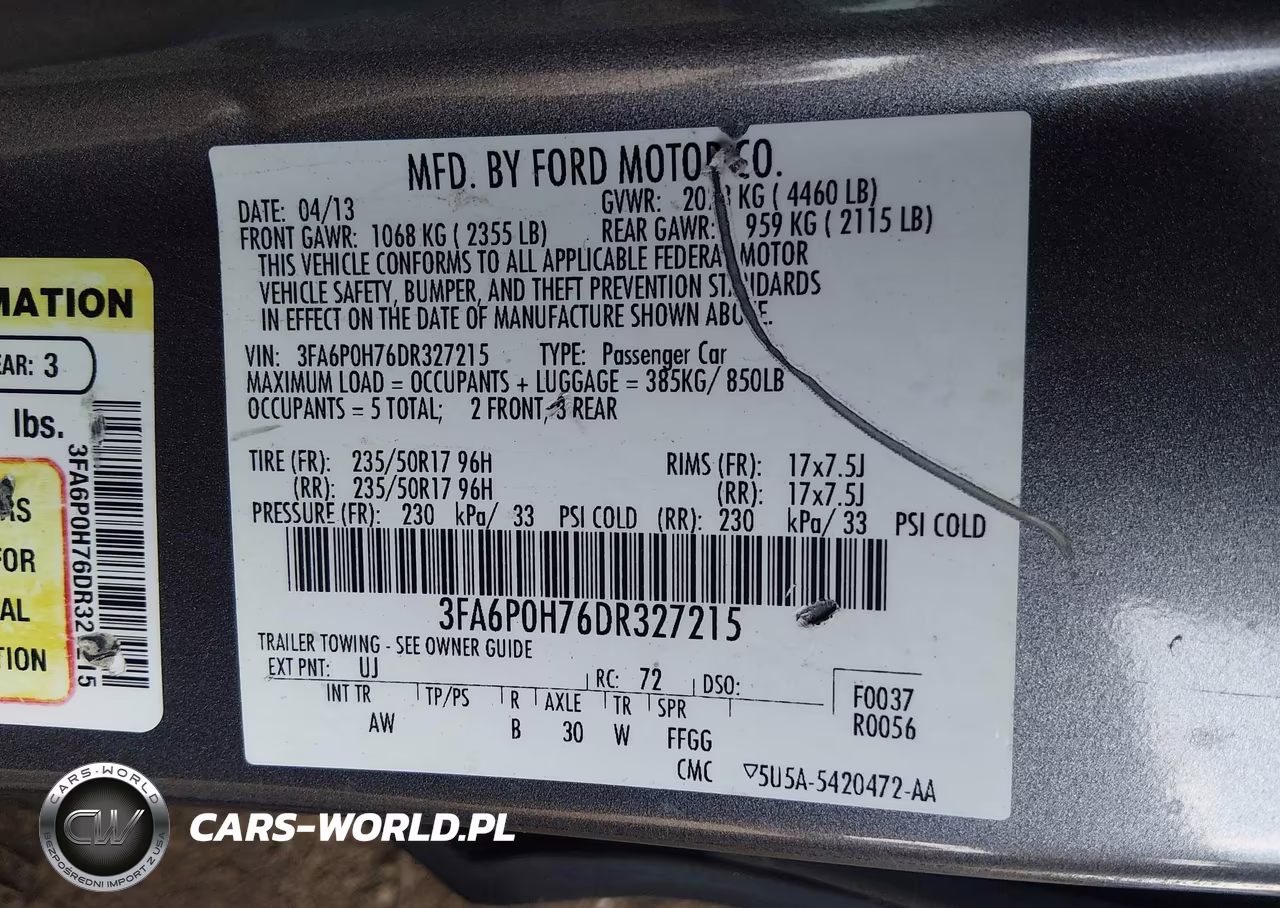 2013 Ford Fusion Se VIN:3FA6P0H76DR327215 - 9