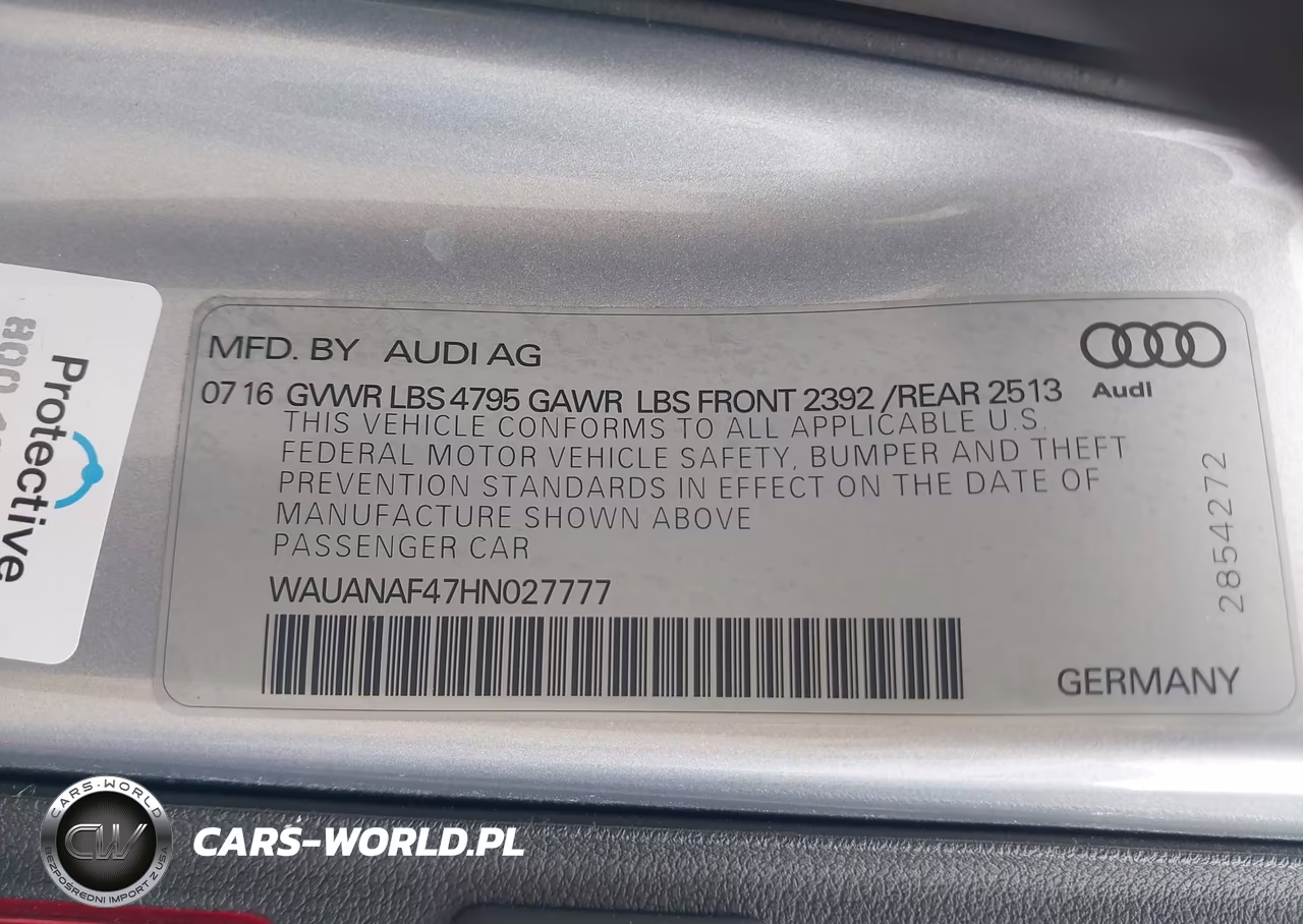 2017 Audi A4 Premium VIN:WAUANAF47HN027777 - 9