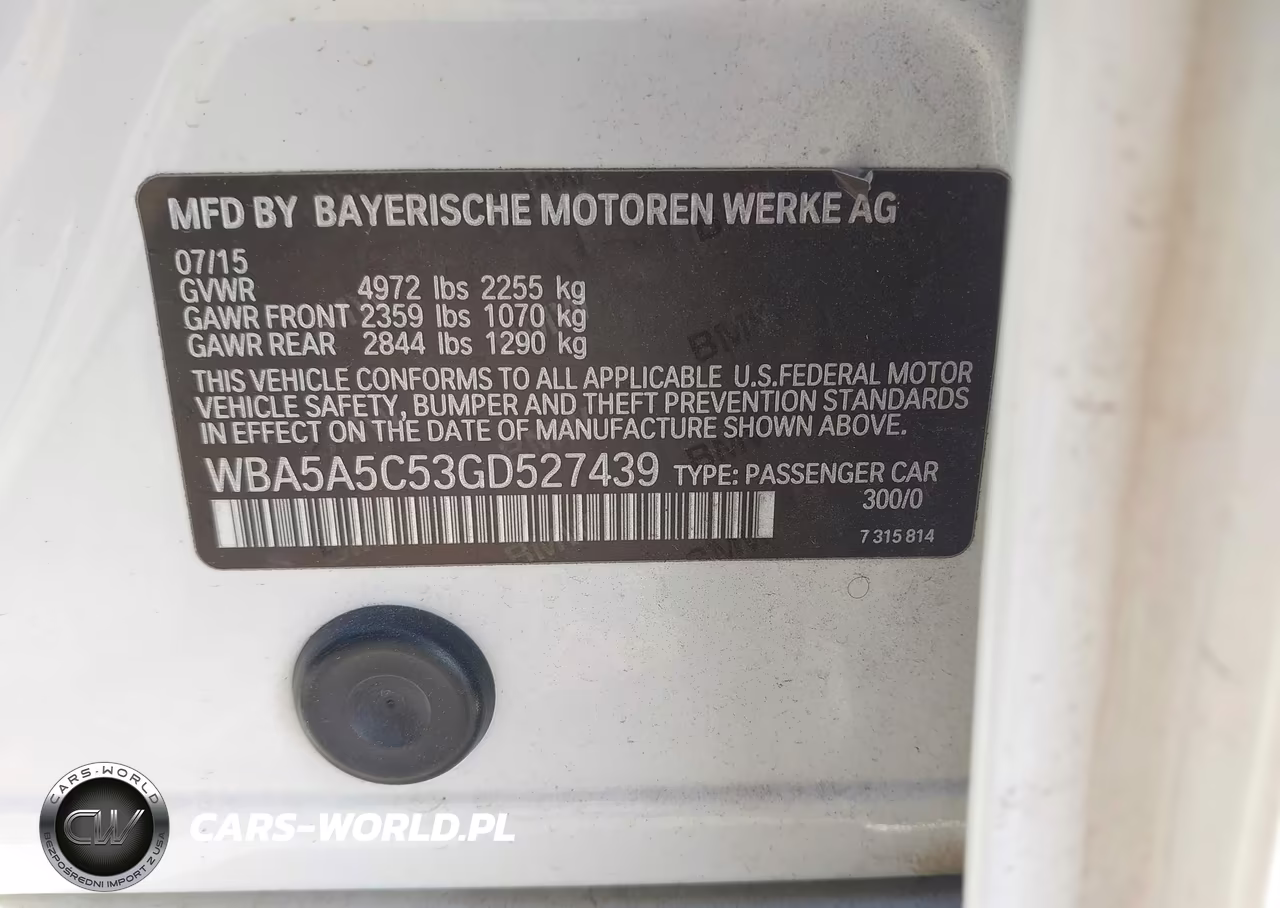 2016 BMW 528I VIN:WBA5A5C53GD527439 - 9