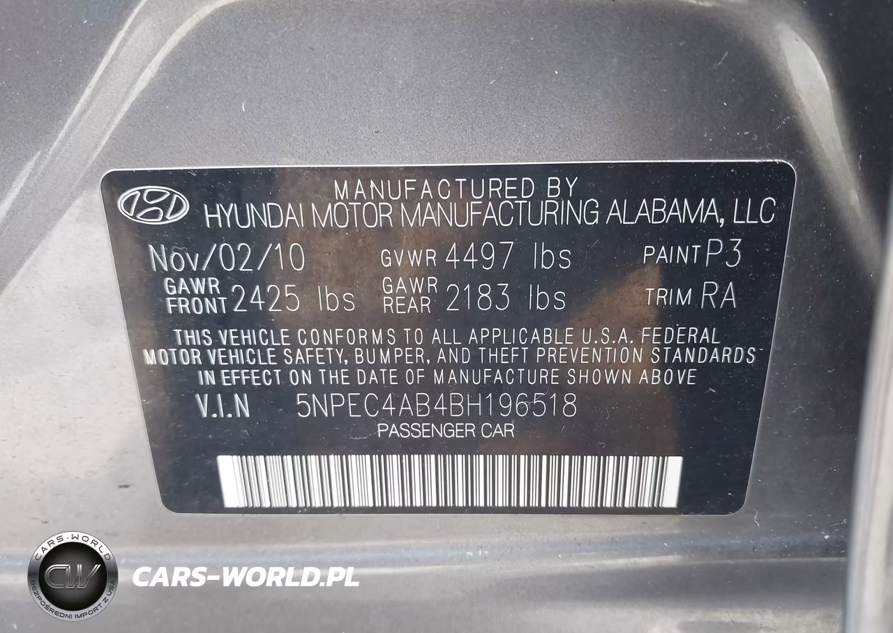 2011 Hyundai Sonata Se-Limited VIN:5NPEC4AB4BH196518 - 9