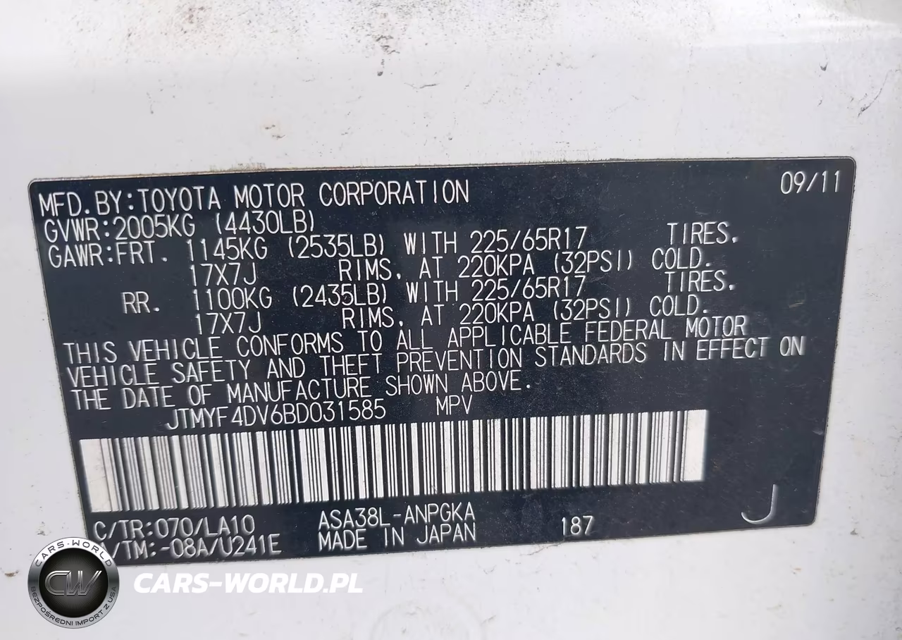 2011 Toyota Rav4 Limited VIN:JTMYF4DV6BD031585 - 9