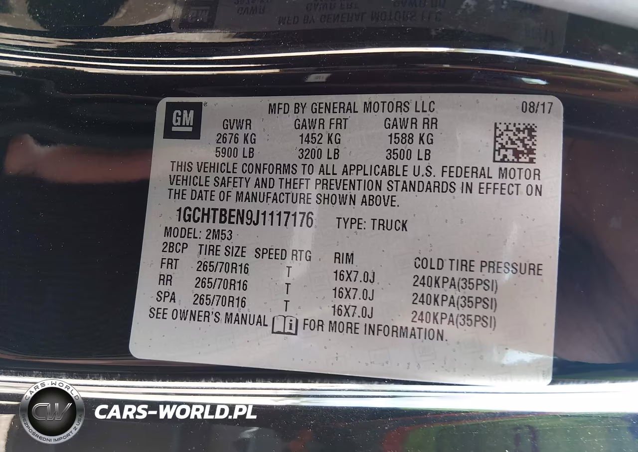 2018 Chevrolet Colorado Wt VIN:1GCHTBEN9J1117176 - 9