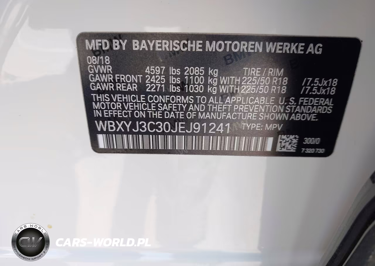 2018 BMW X2 Sdrive28I VIN:WBXYJ3C30JEJ91241 - 9