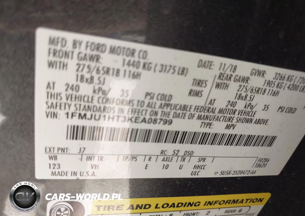 2019 Ford Expedition Xlt VIN:1FMJU1HT3KEA08799 - 9