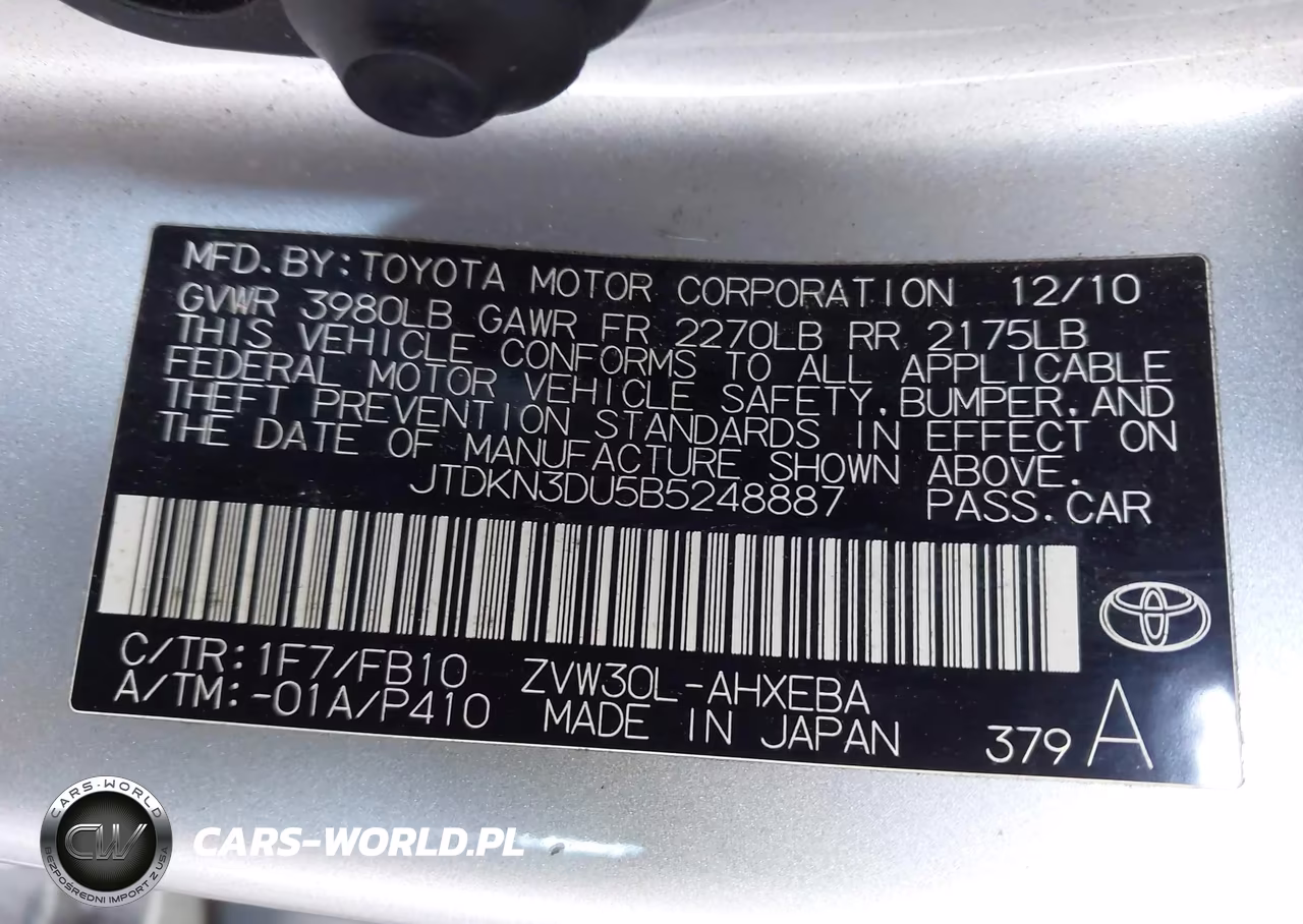 2011 Toyota Prius Two VIN:JTDKN3DU5B5248887 - 9