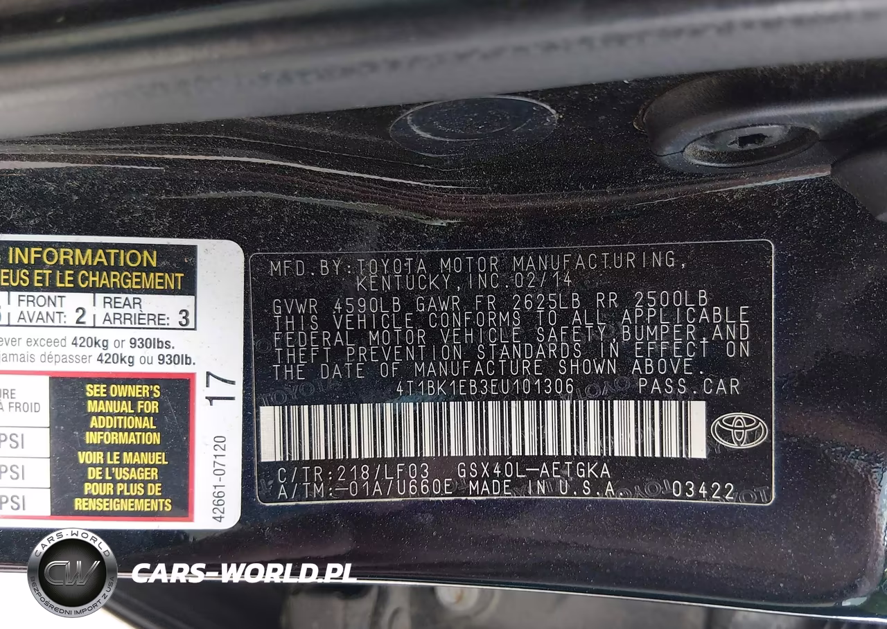 2014 Toyota Avalon Xle Premium VIN:4T1BK1EB3EU101306 - 9