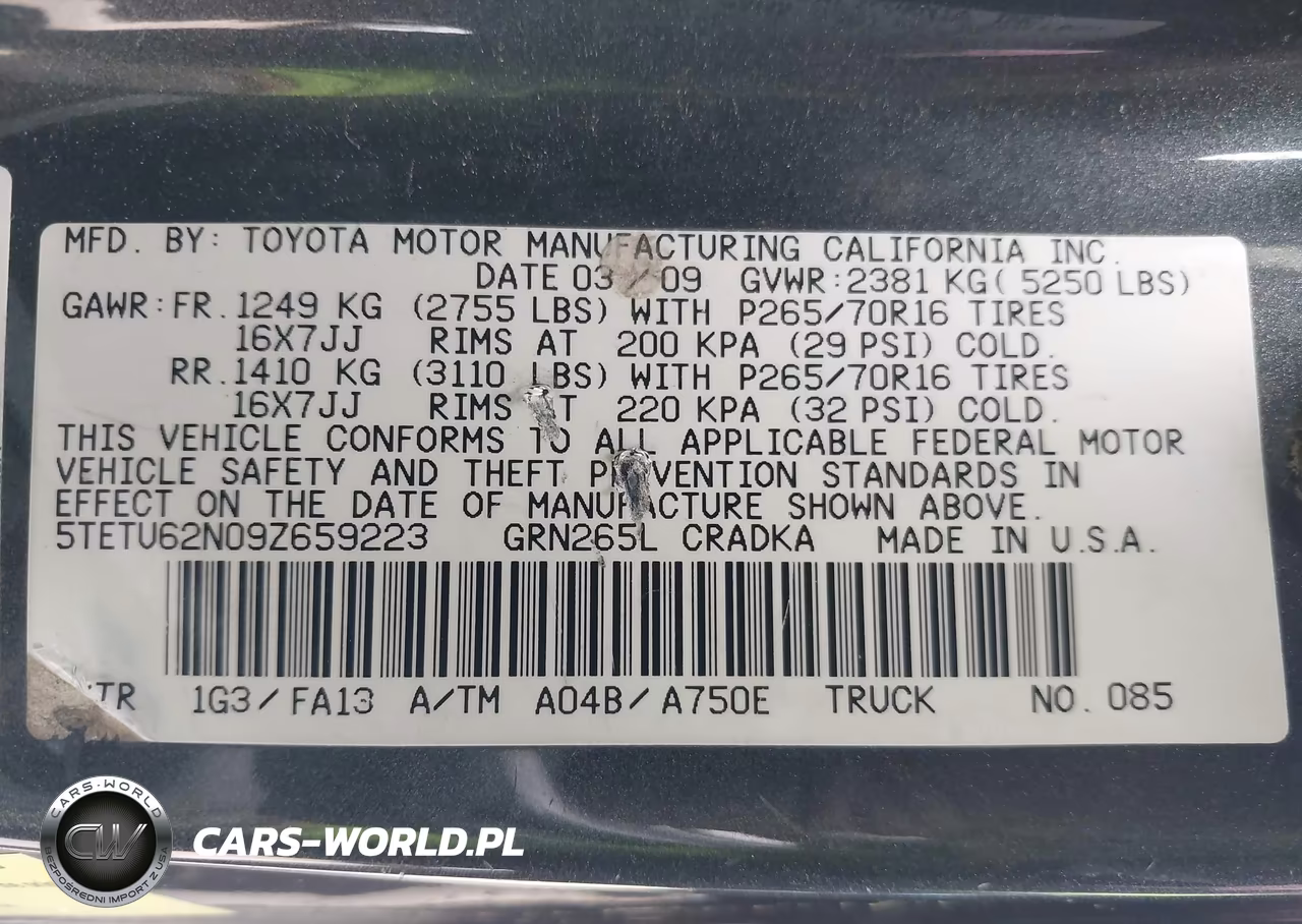 2009 Toyota Tacoma Prerunner V6 VIN:5TETU62N09Z659223 - 9
