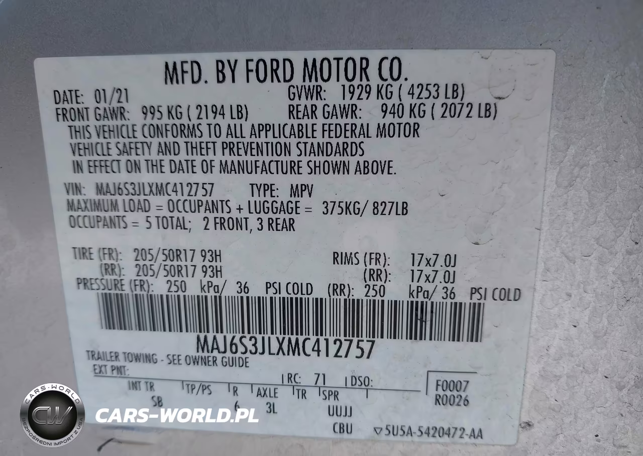 2021 Ford Ecosport Ses VIN:MAJ6S3JLXMC412757 - 9