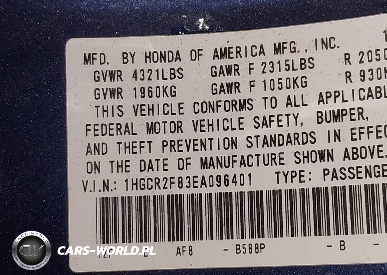 2014 Honda Accord Ex-L VIN:1HGCR2F83EA096401 - 9