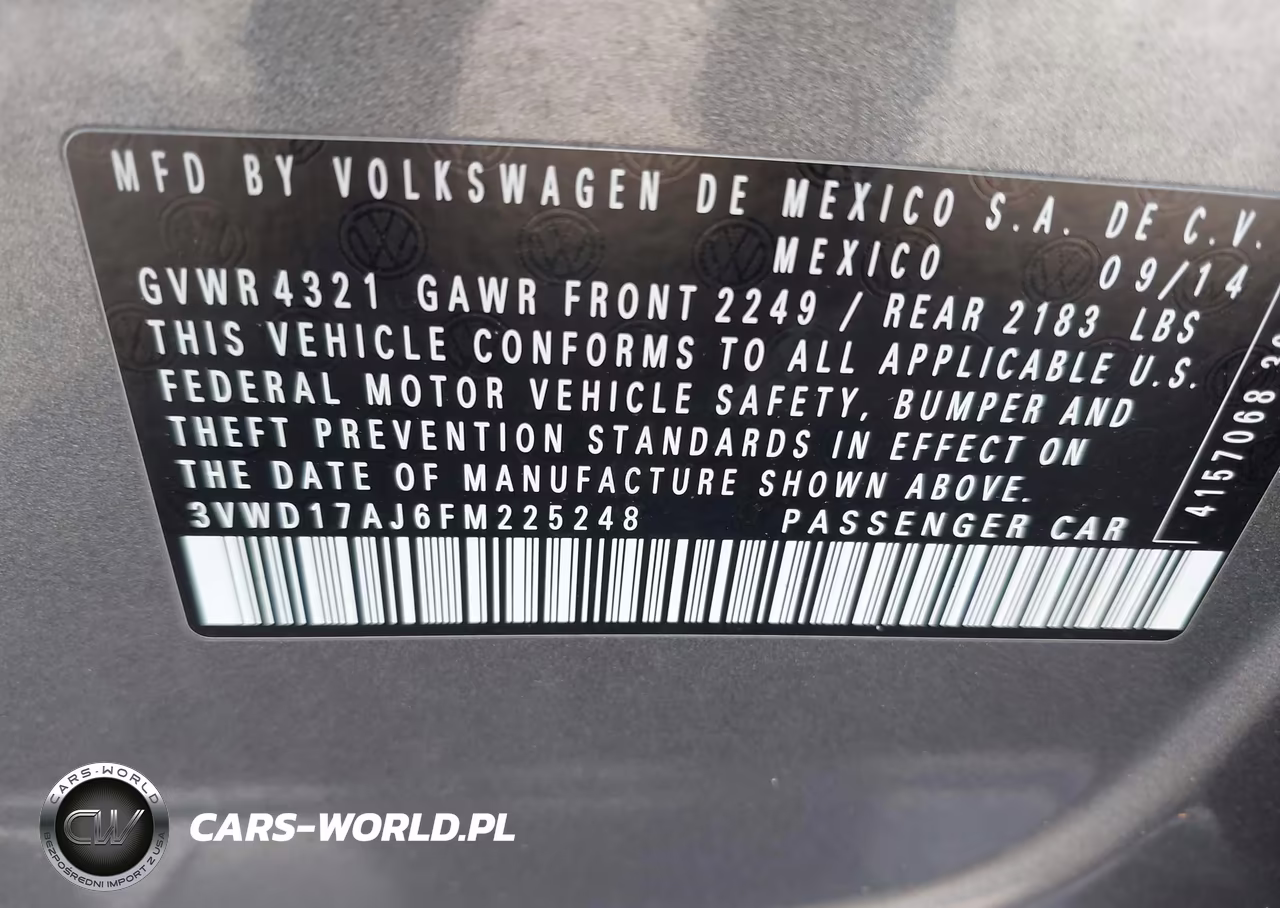 2015 Volkswagen Jetta 1.8T Se VIN:3VWD17AJ6FM225248 - 9