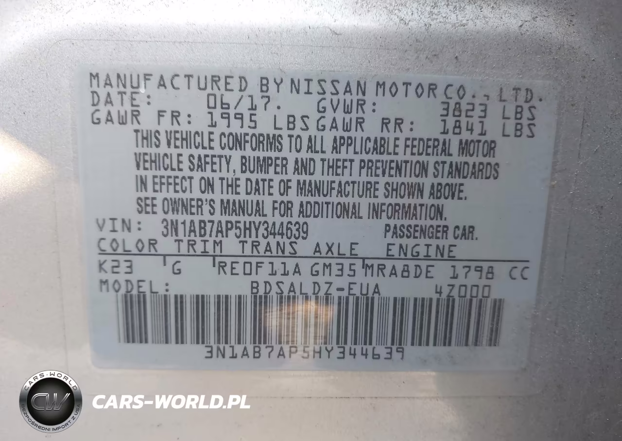 2017 Nissan Sentra Sv VIN:3N1AB7AP5HY344639 - 9