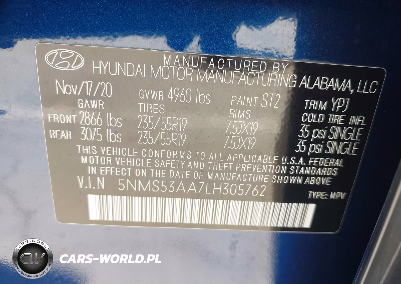 2020 Hyundai Santa Fe Limited 2.0T VIN:5NMS53AA7LH305762 - 9