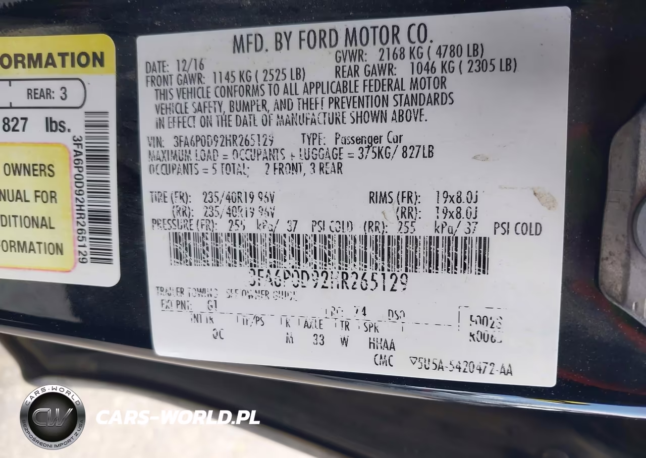 2017 Ford Fusion Platinum VIN:3FA6P0D92HR265129 - 9