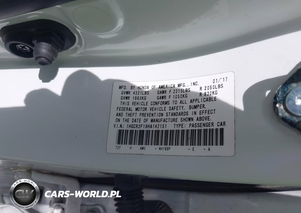 2017 Honda Accord Sport Se VIN:1HGCR2F18HA142151 - 9