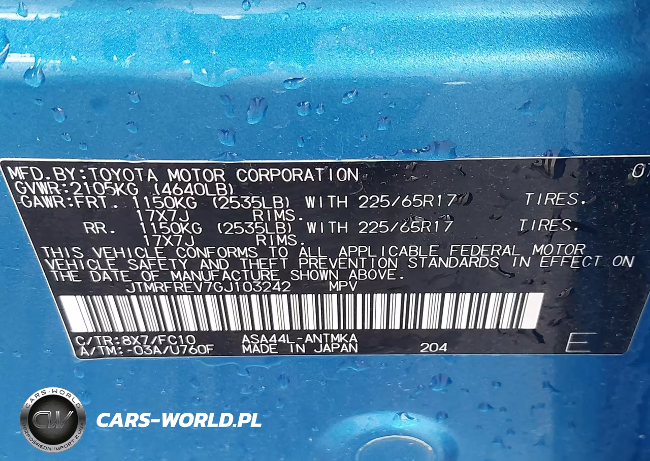 2016 Toyota Rav4 Xle VIN:JTMRFREV7GJ103242 - 9