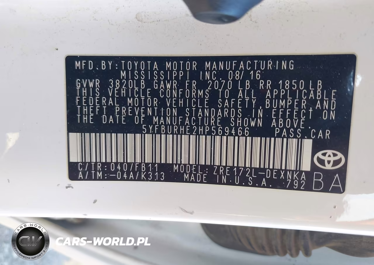 2017 Toyota Corolla Le VIN:5YFBURHE2HP569466 - 9