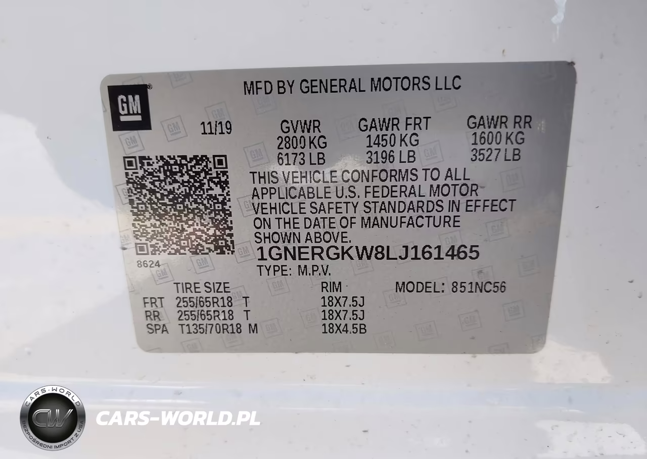 2020 Chevrolet Traverse Fwd Lt Cloth VIN:1GNERGKW8LJ161465 - 9