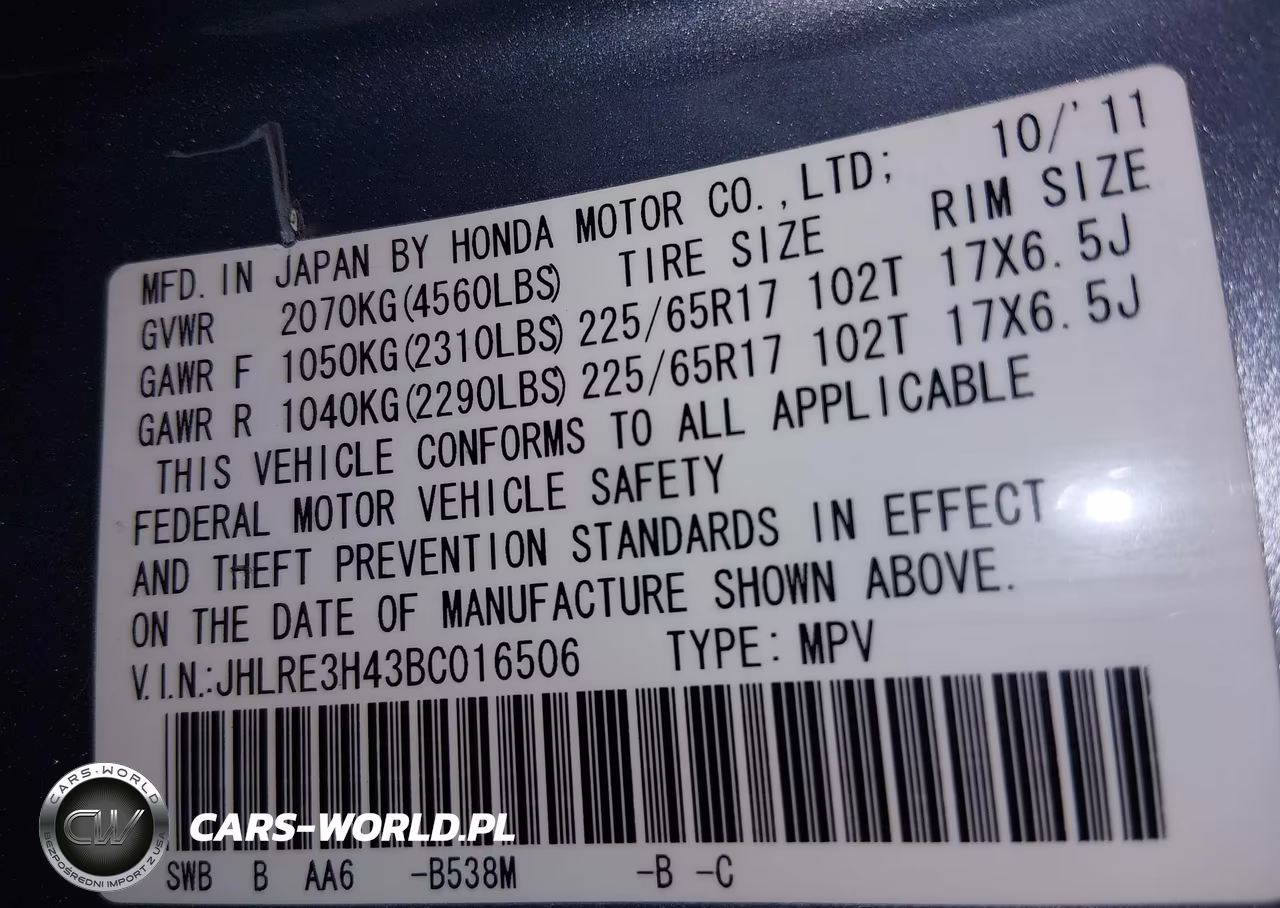 2011 Honda Cr-V Se VIN:JHLRE3H43BC016506 - 9