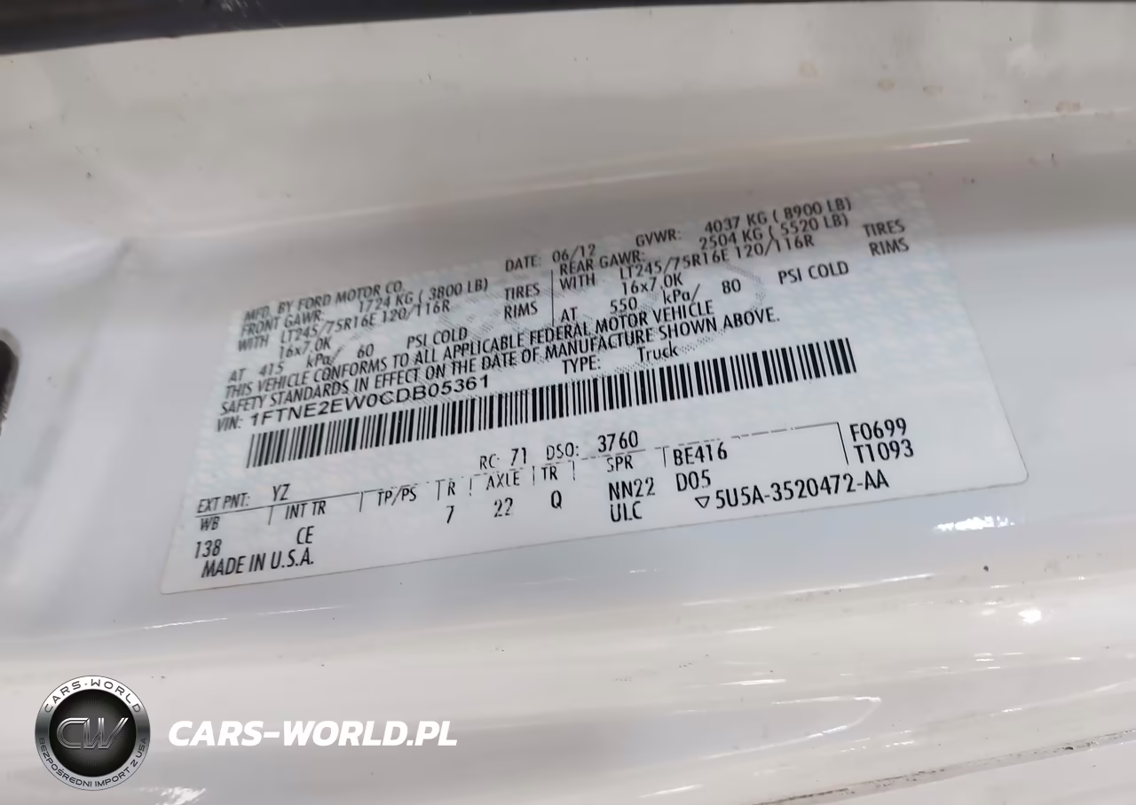 2012 Ford E-250 Commercial VIN:1FTNE2EW0CDB05361 - 9