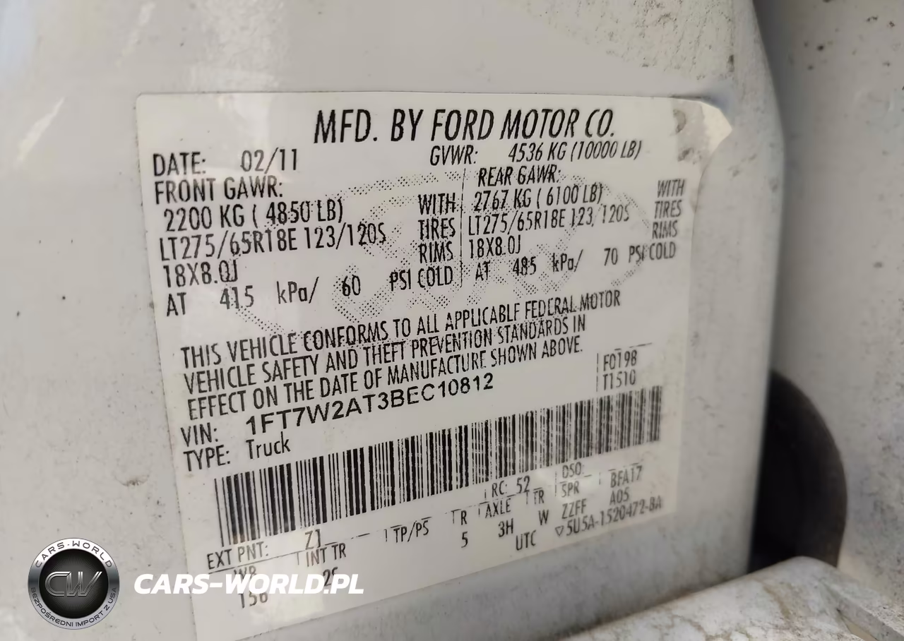 2011 Ford Super Duty F-250 Srw Xlt VIN:1FT7W2AT3BEC10812 - 9