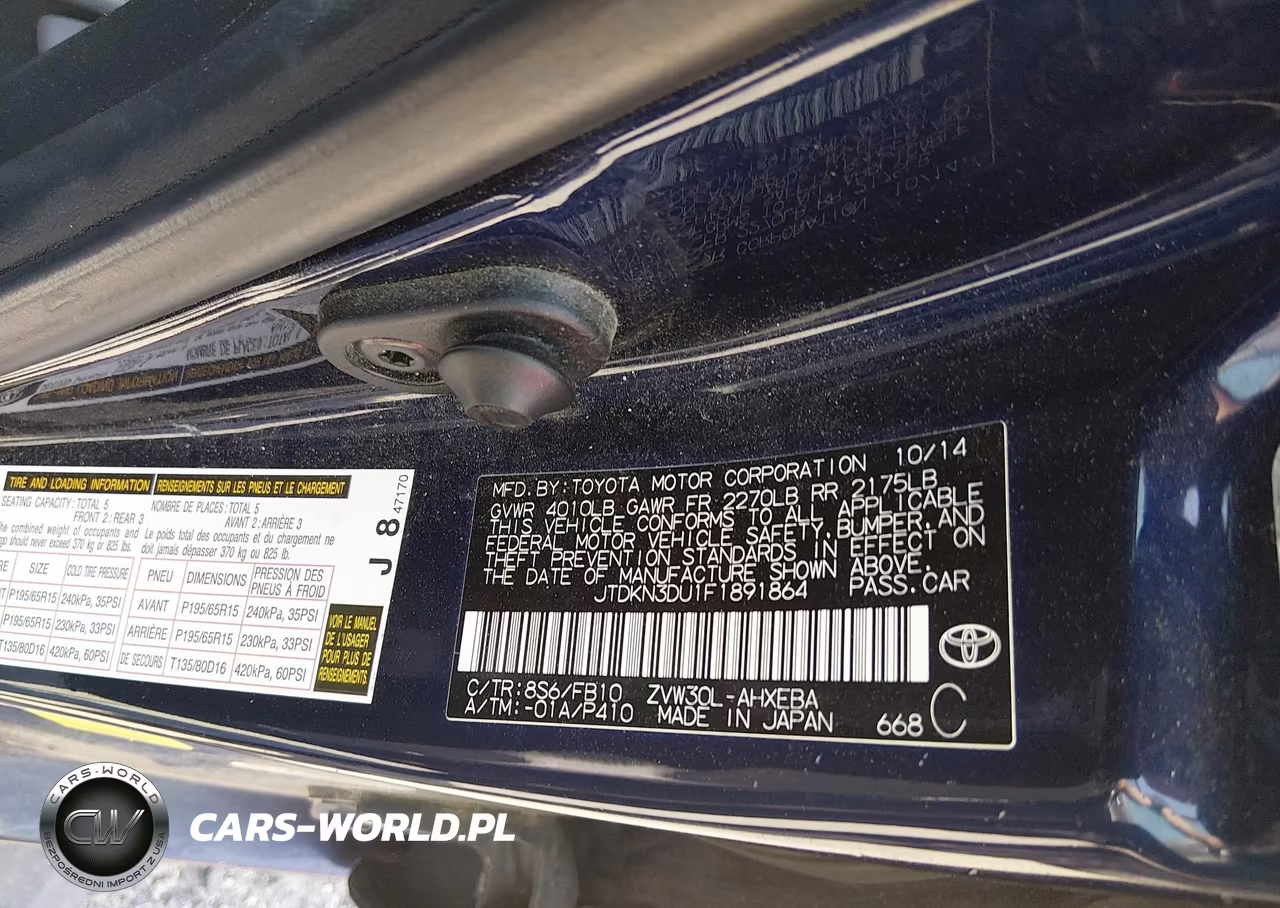 2015 Toyota Prius Three VIN:JTDKN3DU1F1891864 - 9