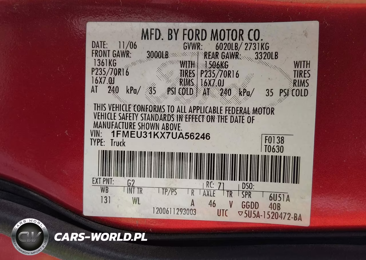 2007 Ford Explorer Sport Trac Xlt VIN:1FMEU31KX7UA56246 - 9