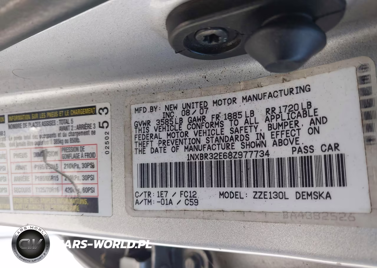 2008 Toyota Corolla S VIN:1NXBR32E68Z977734 - 9