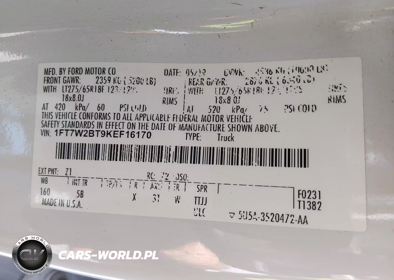 2019 Ford F-250 Lariat VIN:1FT7W2BT9KEF16170 - 9