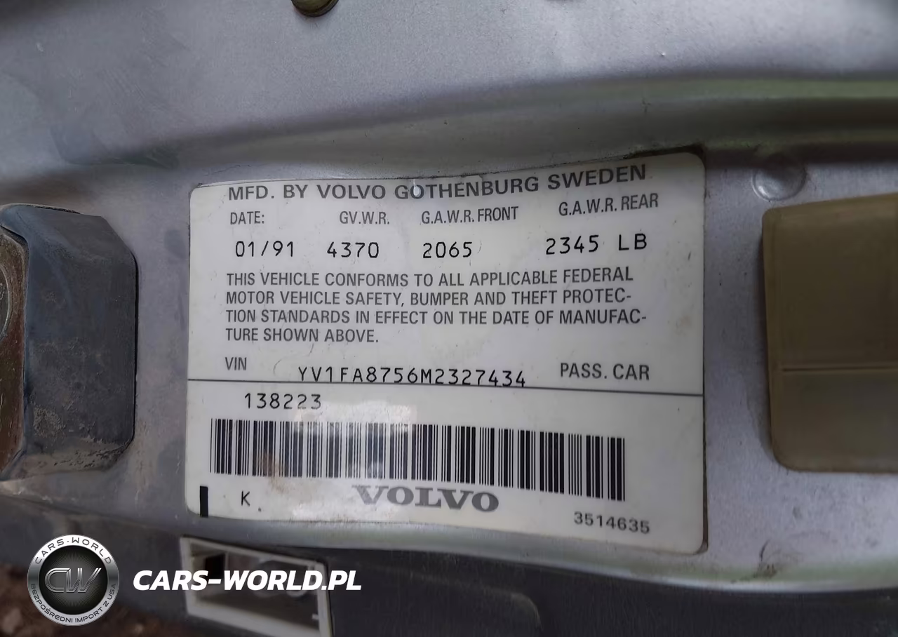 1991 Volvo 740 Se VIN:YV1FA8756M2327434 - 9