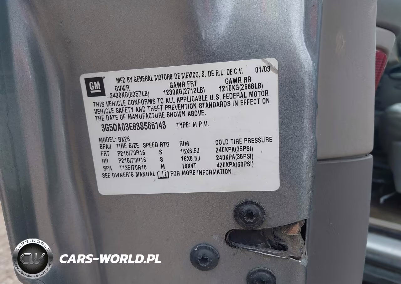 2003 Buick Rendezvous Cx VIN:3G5DA03E83S566143 - 9