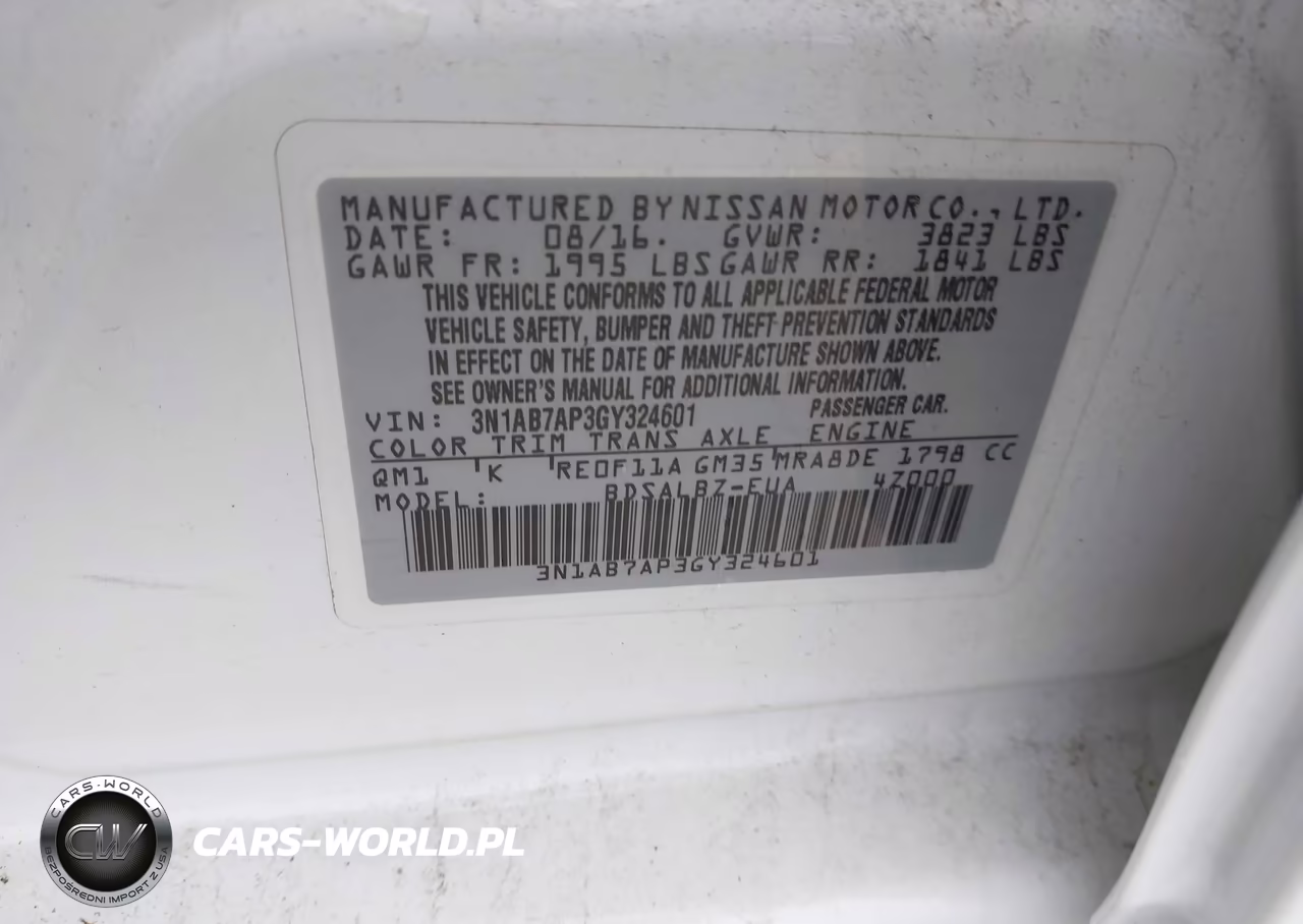 2016 Nissan Sentra S VIN:3N1AB7AP3GY324601 - 9