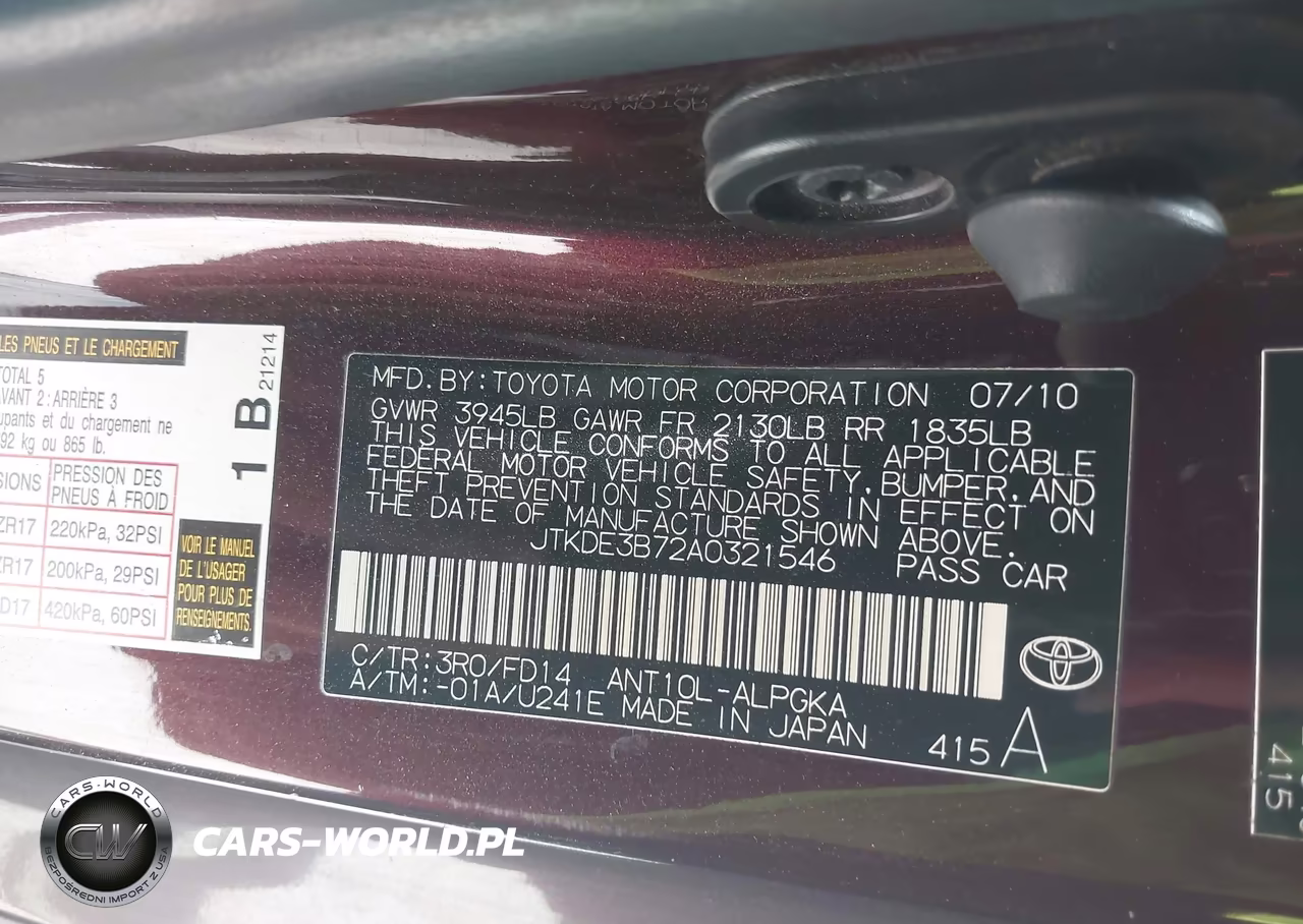 2010 Scion Tc VIN:JTKDE3B72A0321546 - 9