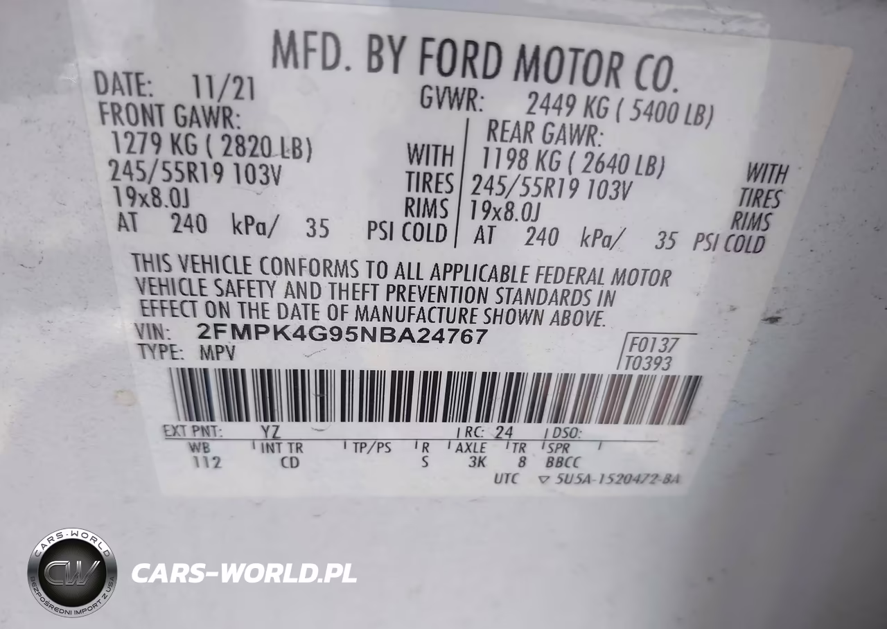 2022 Ford Edge Se VIN:2FMPK4G95NBA24767 - 9